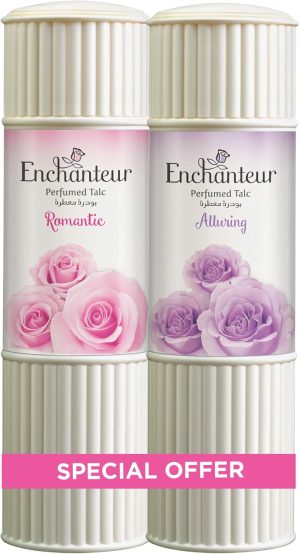 Enchanteur Talcum Powder, Romantic & Alluring, 2 X 250 gm