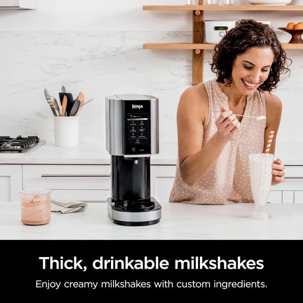 ⁦Ninja NC301 CREAMi Ice Cream Maker, for Gelato, Mix-ins, Milkshakes, Sorbet, Smoothie Bowls & More, 7 One-Touch Programs, with (2) Pint Containers & Lids, Compact Size, Perfect for Kids, Silver⁩ - الصورة ⁦10⁩