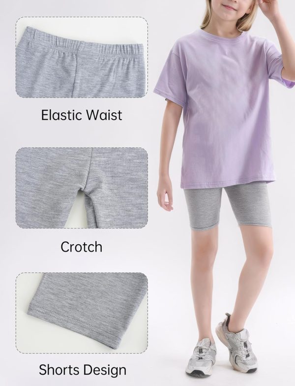 ⁦SEAUR Breathable Cycling Shorts for Big Girls Sports Summer Activities Modal Five Leggings Multi-Color Dance Elastic Waist Five-Point Design Thin Crop⁩ - الصورة ⁦4⁩