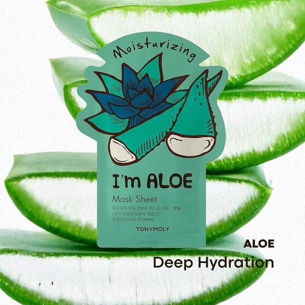 ⁦TONYMOLY I'm Real Moisturizing Aloe Mask Sheet, Pack of 1⁩ - الصورة ⁦2⁩