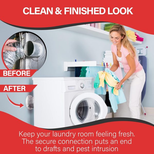 ⁦Dryer Dock The Original Dryer Vent Quick Release - Two-Piece Dryer Hose Quick-Connect, Twist & Lock Tight, Fits 4 Inch Tubes,White⁩ - الصورة ⁦5⁩