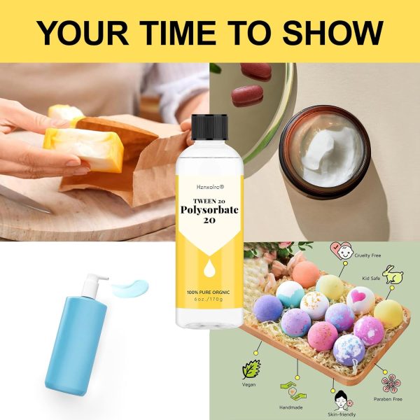 ⁦Hznxolrc 6 oz Polysorbate 20 Emulsifier, Premium Polysorbate 20 (TWEEN 20) Liquid, Gentle on Skin⁩ - الصورة ⁦3⁩