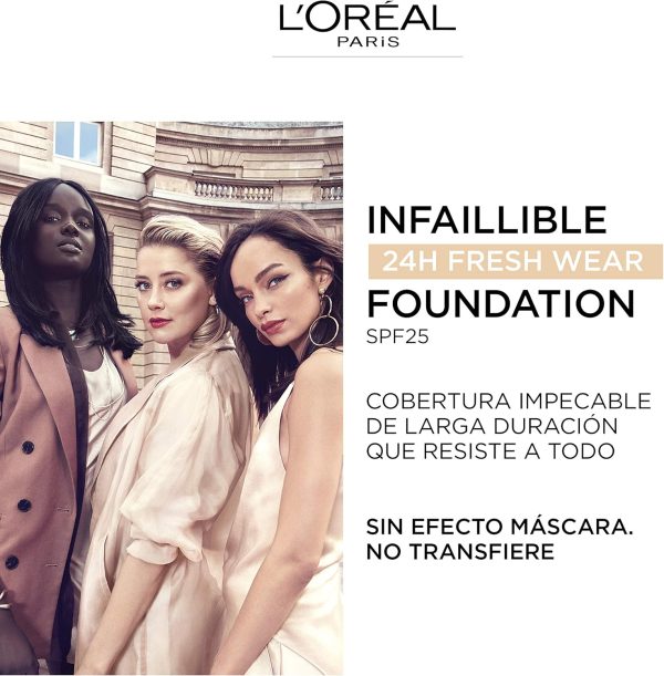 ⁦L’Oréal Paris Nude Infallible Foundation - 260 Soleil Dore/Golden⁩ - الصورة ⁦10⁩