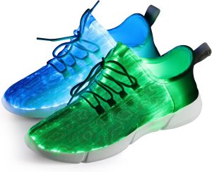Shinmax Fiber Optic LED Shoes, Light Up Shoes for Women Men USB Charging Flashing Luminous Trainers for Festivals, Christmas Party