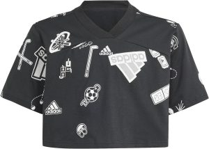 adidas Girl's Junior Brand Love Cropped T-Shirt