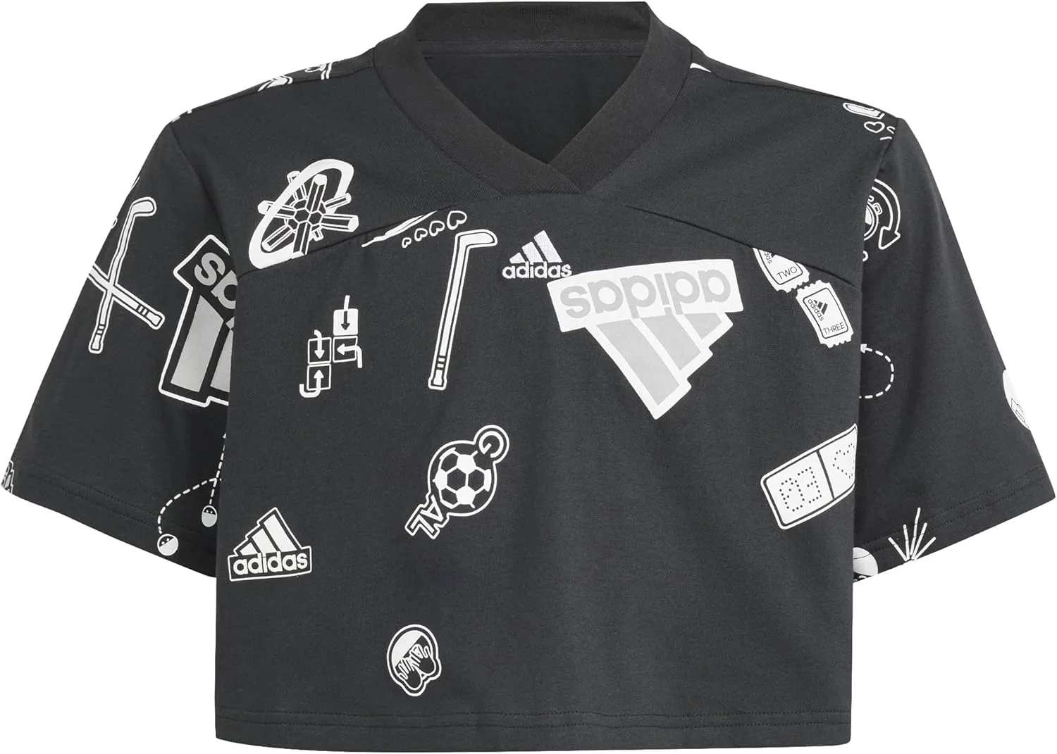 adidas Girl's Junior Brand Love Cropped T-Shirt