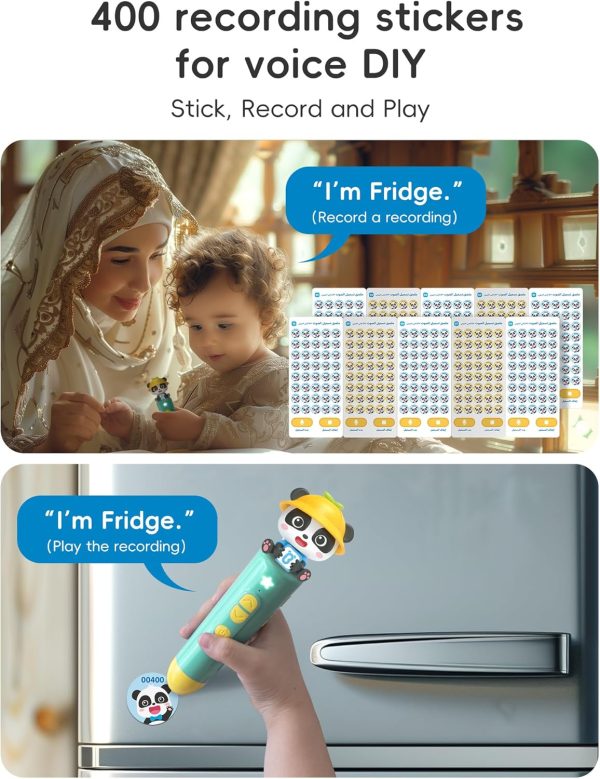 ⁦BabyBus Talking Pen Set with Encyclopedia,Interactive Electronic Learning Book,Educational Musical Toys for Toddlers 0-3,Gift for Kids,60 delightful children's songs.⁩ - الصورة ⁦4⁩