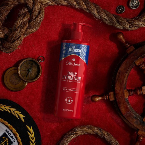 ⁦Old Spice Captain Daily Hydration Hand & Body Lotion 24/7 Shower Freshness With Vitamin E, 16 Fl Oz (Pack of 4)⁩ - الصورة ⁦6⁩