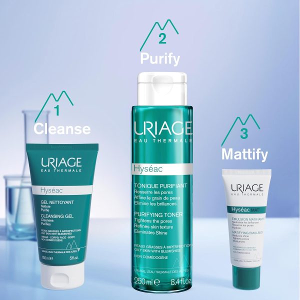 ⁦Uriage - Hyséac Purifying Face Toner 250ml - For Oily Skin - Reduces Blackheads, Pores & Shine - Mild Exfoliating Effect - Refreshing Fragrance - Non-comedogenic⁩ - الصورة ⁦7⁩
