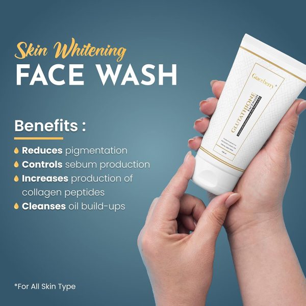 ⁦Graceberry Brightening L-Glutathione Face Wash with Vitamin C & E, Glycolic acid and Kojic Acid For Deep Cleansing | Face Wash For Woman & Men | All Skin Type | 100GM⁩ - الصورة ⁦4⁩