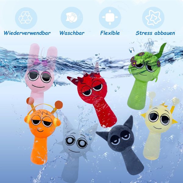 ⁦Onetraum Sprunki Incredibox Plush Toy Stuffed Toys: Cuddly Soft Plush, Robust and Environmentally Friendly for Children and Game Fans (Grey)⁩ - الصورة ⁦3⁩