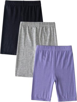 SEAUR Breathable Cycling Shorts for Big Girls Sports Summer Activities Modal Five Leggings Multi-Color Dance Elastic Waist Five-Point Design Thin Crop