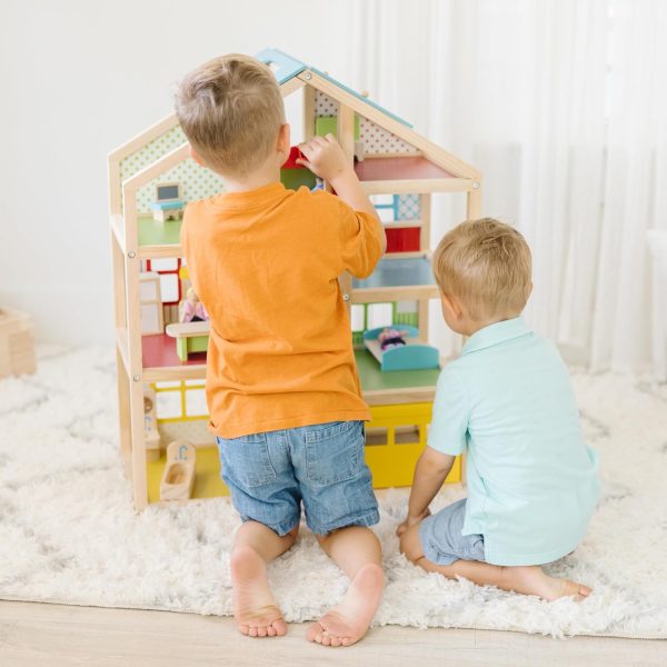 ⁦Melissa & Doug 12462 Wooden Hi-Rise Dollhouse | Dollhouses & Dolls | Pretent Play | 3+ | Gift for Boy or Girl, 63.5 cm*14.478 cm*63.5 cm⁩ - الصورة ⁦8⁩