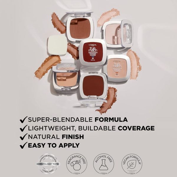 ⁦L’Oréal Paris L'Oreal True Match Super-Blendable Powder, Creamy Natural, 0.33 oz.⁩ - الصورة ⁦5⁩
