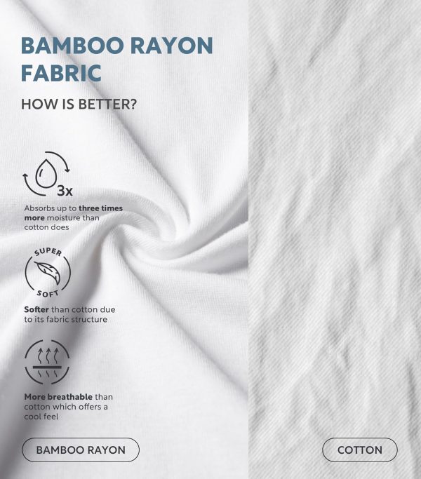 ⁦DAVID ARCHY Men's 3 Pack Soft Comfy Bamboo Rayon Undershirts Breathable Tees Short Sleeve T-Shirts⁩ - الصورة ⁦2⁩