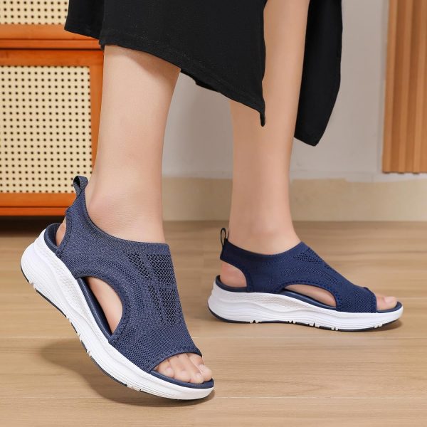 ⁦GoodValue Womens Comfortable Orthopedic Sandals Arch Support Ladies Walking Sport Athletic Sandals Open Toe Slip On Plantar Fasciitis Platform Dress Sandal⁩ - الصورة ⁦5⁩