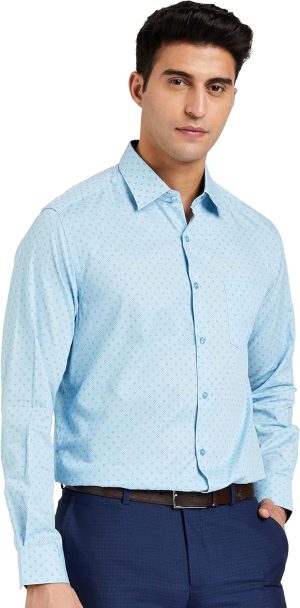 Diverse Men's Printed Regular Fit Full Sleeve Cotton Formal Shirt
