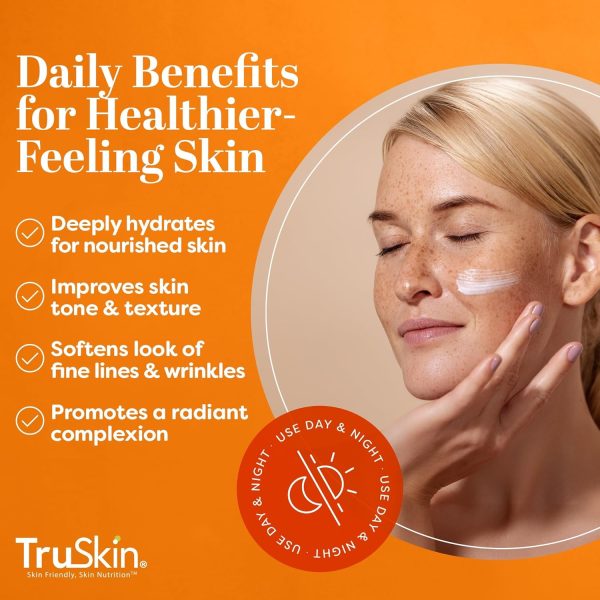 ⁦TruSkin Vitamin C Face Moisturizer, a Brightening Anti Aging Wrinkle Cream for Face, Formulated with Vitamin B5, Vitamin E, Jojoba Oil, Organic Aloe Vera and Green Tea for Natural Skin Health, 2 fl oz⁩ - الصورة ⁦3⁩
