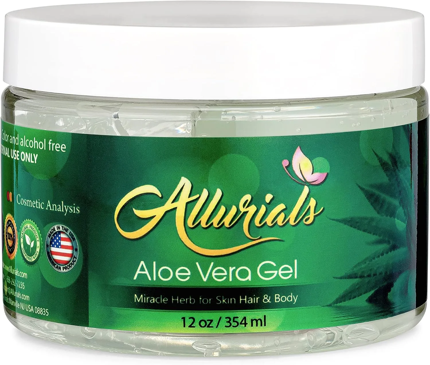 All Natural Aloe Vera Gel: Pure Aloe Vera Gelly from Organic Cold Pressed Aloe - Hydrates & Heals Dry, Itchy & Damaged Skin - Acne, Sunburn, Rash & Dandruff Relief - Fragrance & Alcohol Free - 350ml