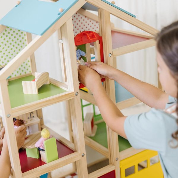 ⁦Melissa & Doug 12462 Wooden Hi-Rise Dollhouse | Dollhouses & Dolls | Pretent Play | 3+ | Gift for Boy or Girl, 63.5 cm*14.478 cm*63.5 cm⁩ - الصورة ⁦7⁩