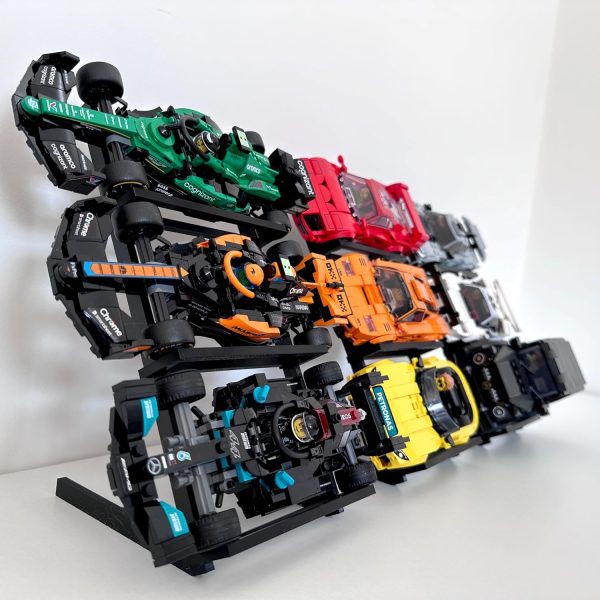 ⁦The Good Idea | Display Stand for LEGO Speed Champions Cars – 60° Tiered Holder | No Tools Setup | Holds 6 Cars | Horizontally Expandable – Ideal for Brick Car & F1 Garage Desk Display Rack⁩ - الصورة ⁦7⁩