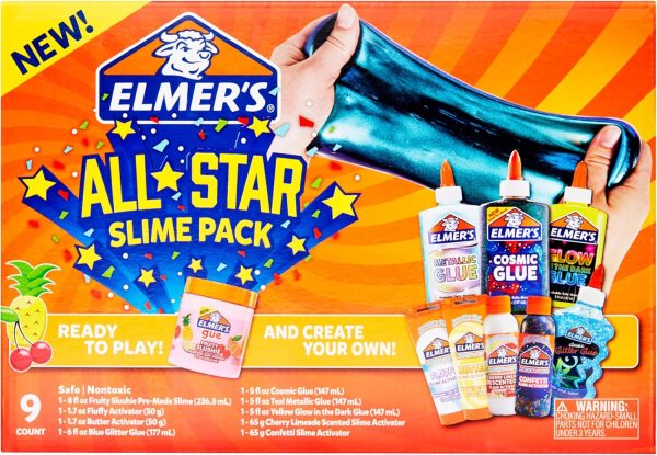 ⁦Elmer’s All-Star Slime Kit, Includes Liquid Glue, Slime Activator, and Premade Slime, 9 Count⁩ - الصورة ⁦2⁩