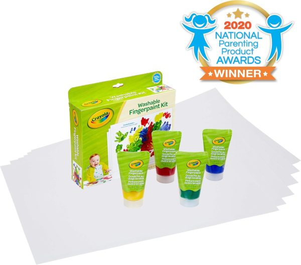 ⁦CRAYOLA My First Finger Paint For Toddlers, Painting Paper, Kids Indoor Activities At Home, Gift Red 14 Piece Set 81-1452⁩ - الصورة ⁦3⁩