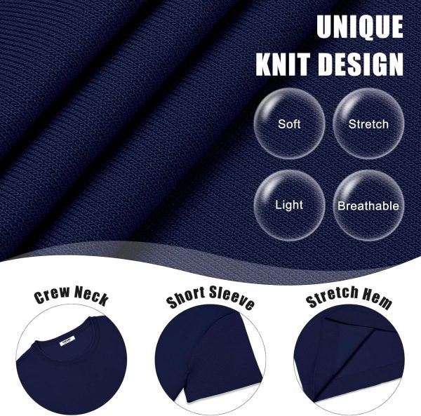 ⁦COOFANDY Mens Knit T-Shirts Casual Crewneck Short Sleeve Shirts Summer Tops Basic Pullover Tees⁩ - الصورة ⁦5⁩