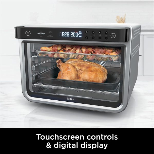 ⁦Ninja Foodi 10-in-1 Multifunction Oven, Fast Mini Oven, Countertop Oven, 10 Cooking Functions, Air Fry, Pizza, Grill, Roast, Bake, Toast, Bagel & more, Make Family-Size Meals, Silver/Black DT200UK⁩ - الصورة ⁦6⁩