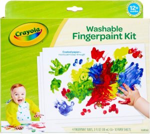 CRAYOLA My First Finger Paint For Toddlers, Painting Paper, Kids Indoor Activities At Home, Gift Red 14 Piece Set 81-1452