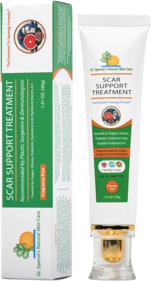 Dr Speron's Natural Skincare Scar Removal Cream For New & Old Scars, Advanced Silicone Scar Gel For Surgical Scars, Pimples, Burns, And Dark Spots - 1.41oz