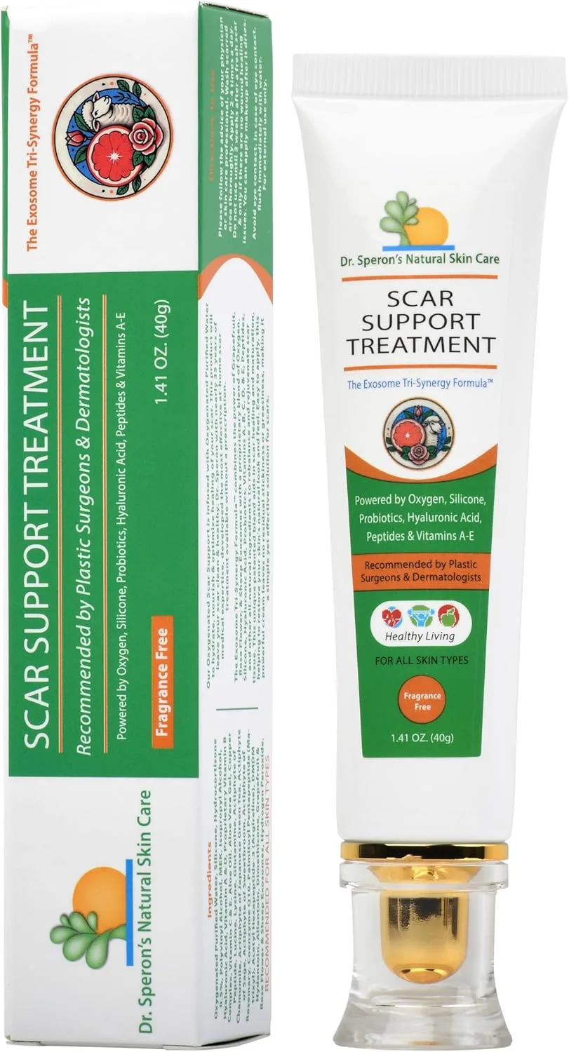 Dr Speron's Natural Skincare Scar Removal Cream For New & Old Scars, Advanced Silicone Scar Gel For Surgical Scars, Pimples, Burns, And Dark Spots - 1.41oz