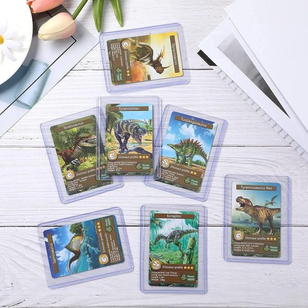⁦100PCS Ultra-Clear Trading Card Sleeves - Hard Plastic Topload Protectors for Baseball/Sports Cards, 100PCS Trading Card Protector for Collectible Cards (101x76mm)⁩ - الصورة ⁦7⁩