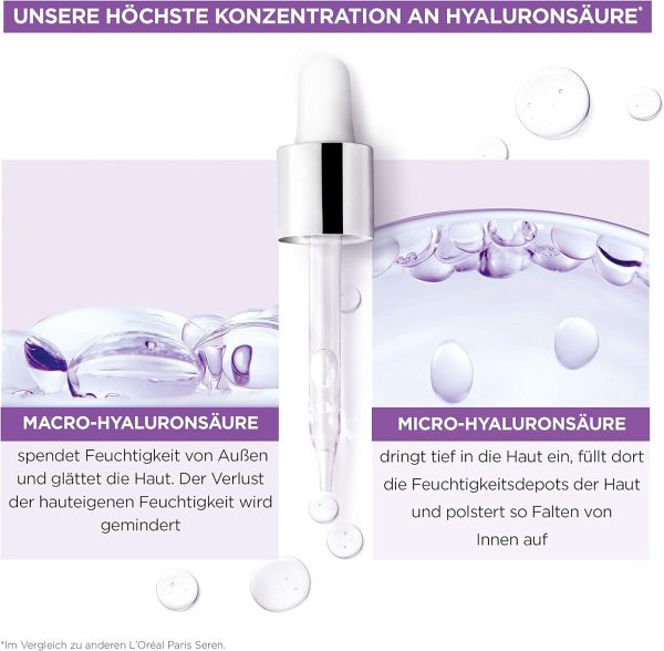 ⁦L’Oréal Paris Hyaluron Serum, Revitalift Filler, Anti-Aging Gesichtspflege, Anti-Falten, Mit 1,5% purer Hyaluronsäure und Vitamin C, 30 ml⁩ - الصورة ⁦4⁩