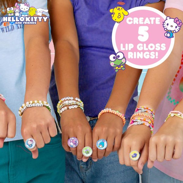 ⁦Hello Kitty Sanrio and Friends Shimmer Lip Gloss Making Kit, Makes 5 Glitter Lip Gloss Rings, DIY Lip Gloss Kit, Great Birthday Gift for Ages 6+⁩ - الصورة ⁦2⁩
