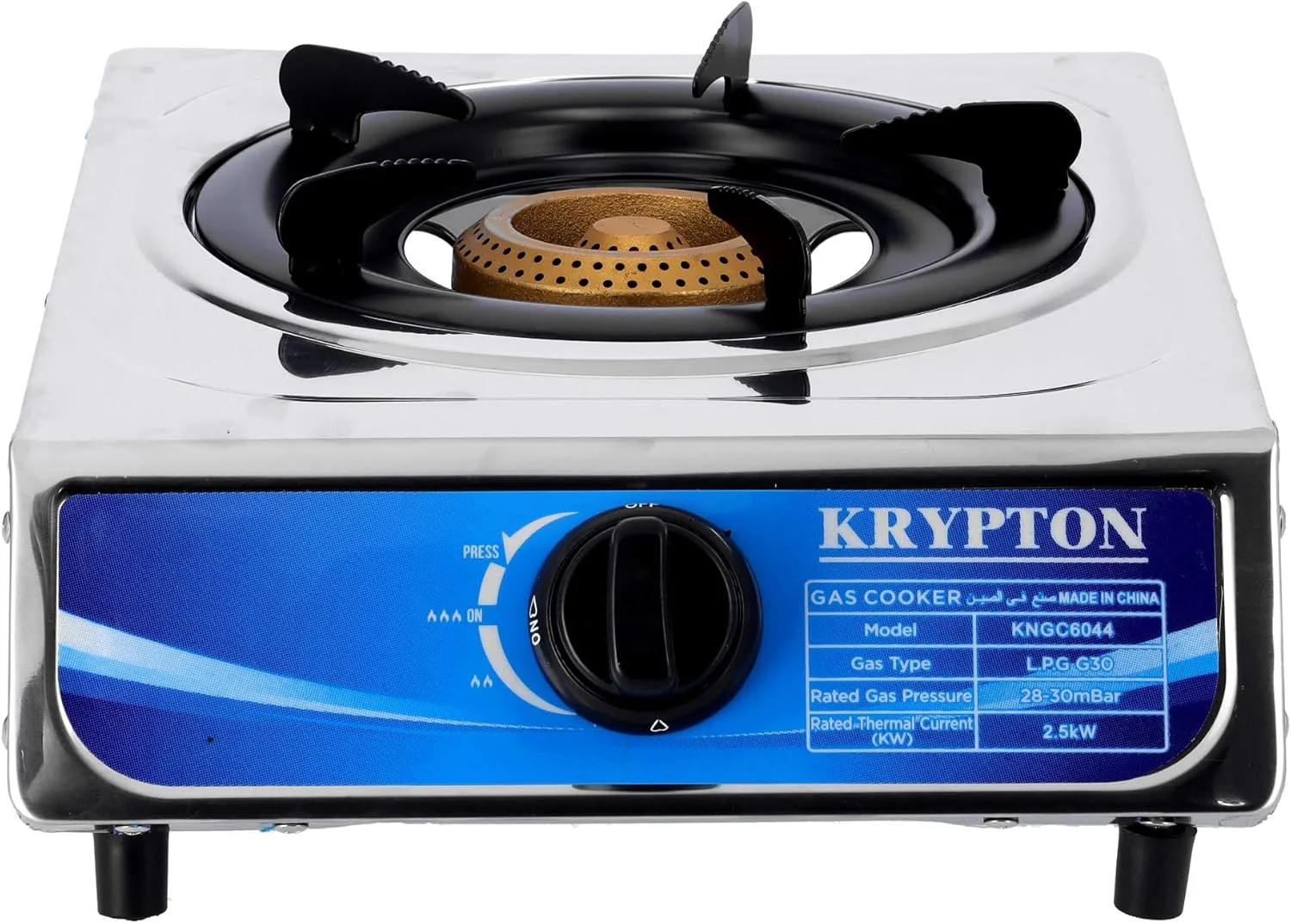 Krypton Stainless Steel Single Burner Gas Stove | Model No KNGC6044