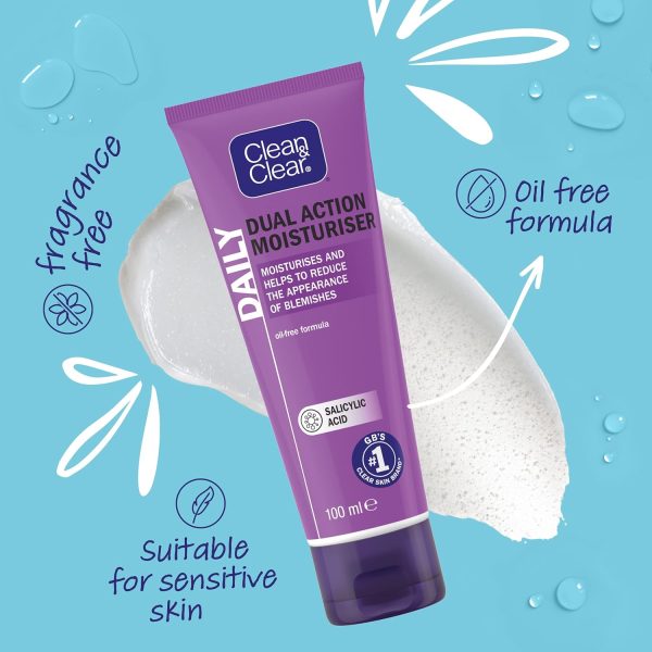 ⁦Clean & Clear Dual Action Moisturiser, 100ml⁩ - الصورة ⁦3⁩