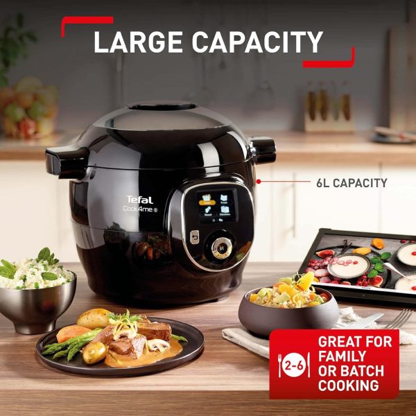 ⁦Tefal Cook4Me+ CY851840 One-Pot Digital Pressure Cooker - 6 Litre/Black and Stainless Steel⁩ - الصورة ⁦4⁩