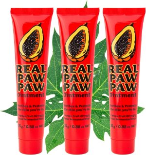 Real Paw Paw Ointment 25g (Bundle of 3) with Fermented Paw Paw Calendula Infused Oil