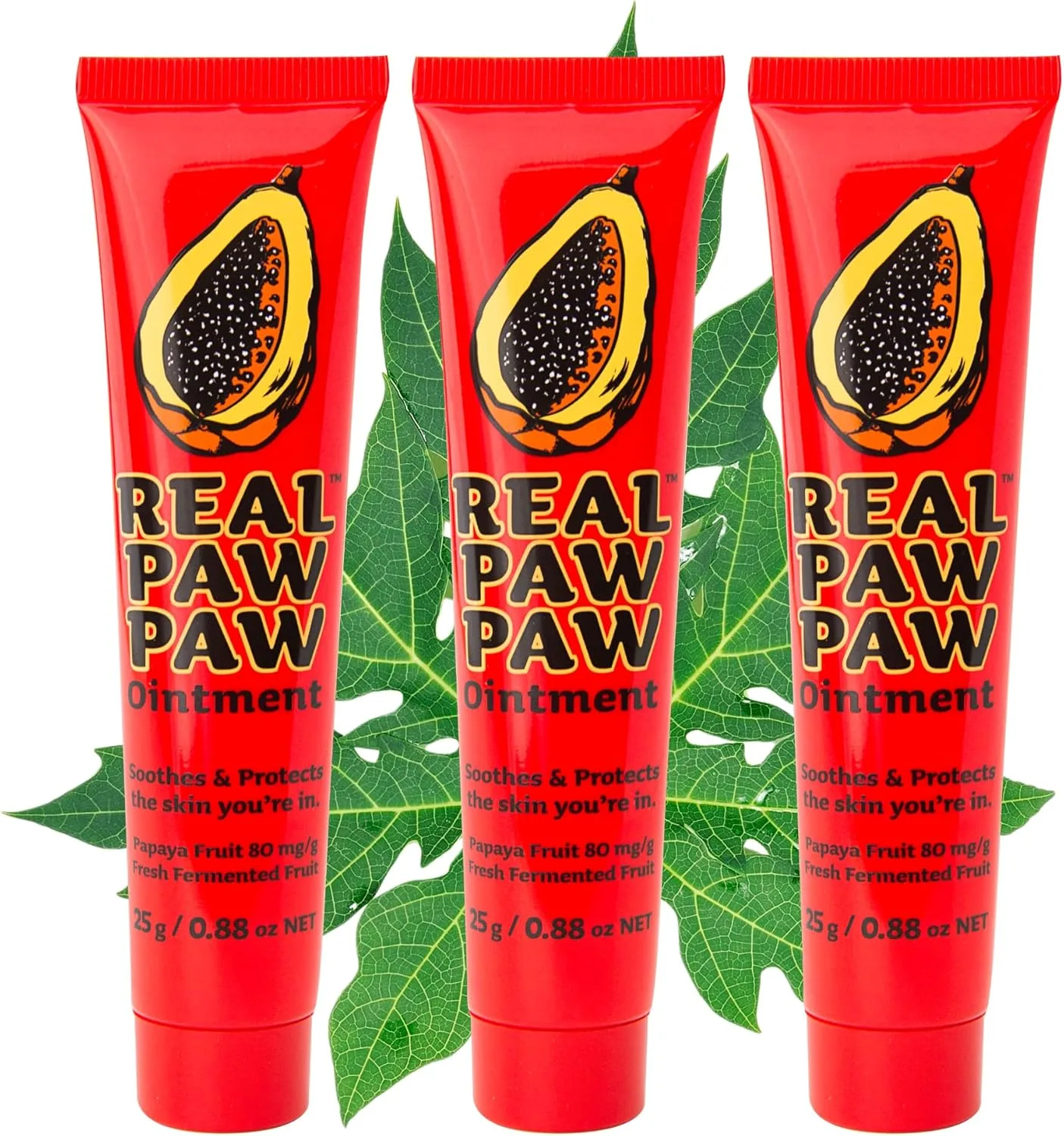 Real Paw Paw Ointment 25g (Bundle of 3) with Fermented Paw Paw Calendula Infused Oil