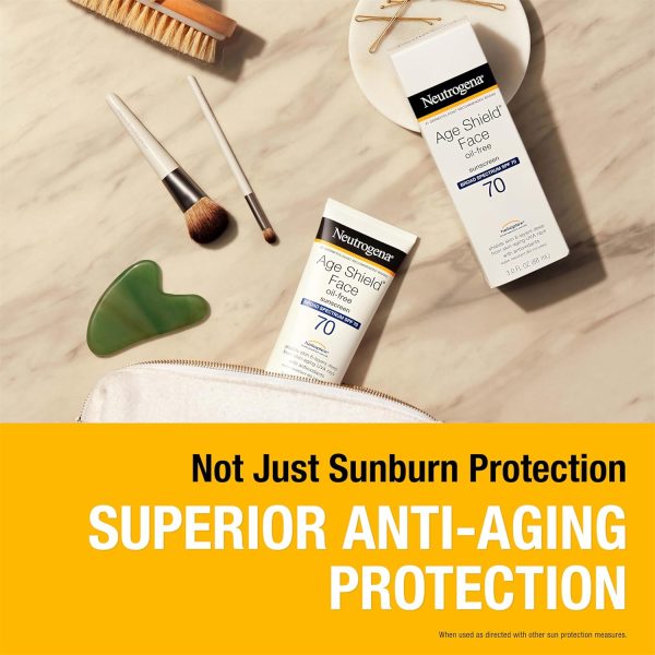 ⁦Neutrogena Age Shield Anti-Oxidant Sunscreen Face Lotion with Broad Spectrum SPF 70 (3fl. oz)⁩ - الصورة ⁦4⁩