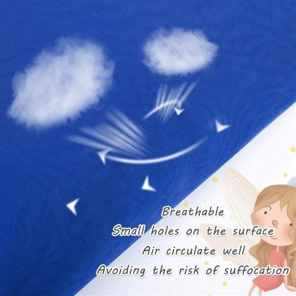 ⁦ZCYBHD Therapy Swing for Adults and Kids - Sensory Hanging Hammock for Indoor Play, Calm, and Autism Support (Blue, 100x280CM/39x110in)⁩ - الصورة ⁦6⁩