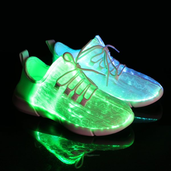 ⁦Shinmax Fiber Optic LED Shoes, Light Up Shoes for Women Men USB Charging Flashing Luminous Trainers for Festivals, Christmas Party⁩ - الصورة ⁦4⁩