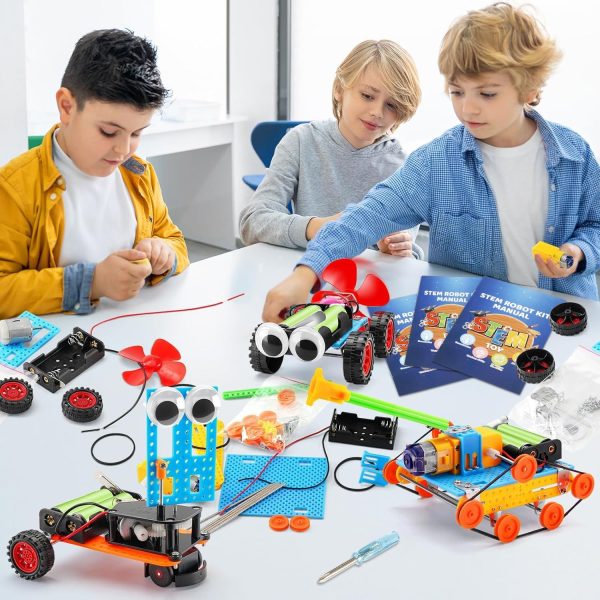 ⁦WEKUBA Science Experiments Toy for Kids, 5 in 1 Learning & Education STEM Robot Toys Craft Kits, Science Activities Experiment Engineering Project Electronics Age 8-12 Kids Gifts⁩ - الصورة ⁦5⁩