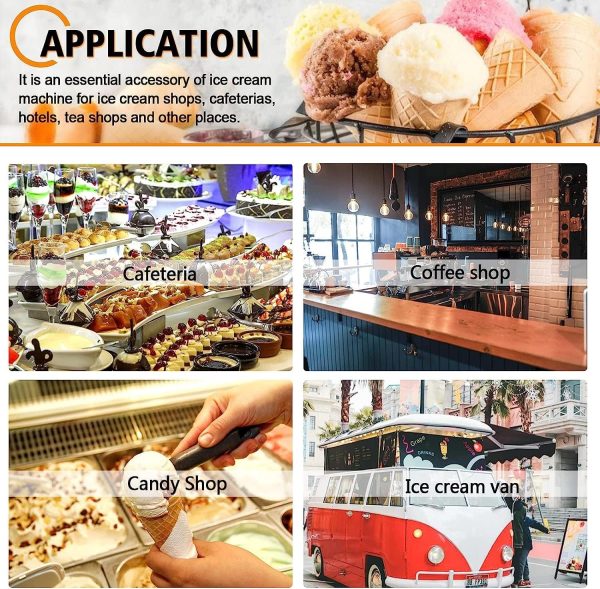 ⁦Saladulce Ice Cream Cone Dispenser Holder Wall Mount Cone Holder Waffle Cone Dispenser for Ice Cream Machine, 16.9"Hx3.9"D⁩ - الصورة ⁦6⁩