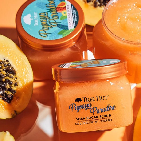 ⁦TREE HUT PAPAYA PARADISE SHEA SUGAR SCRUB-51 G :00281⁩ - الصورة ⁦4⁩