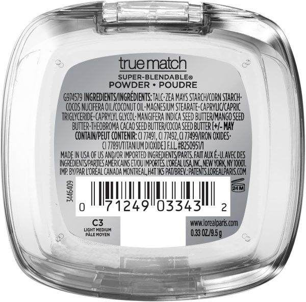 ⁦L’Oréal Paris L'Oreal True Match Super-Blendable Powder, Creamy Natural, 0.33 oz.⁩ - الصورة ⁦7⁩