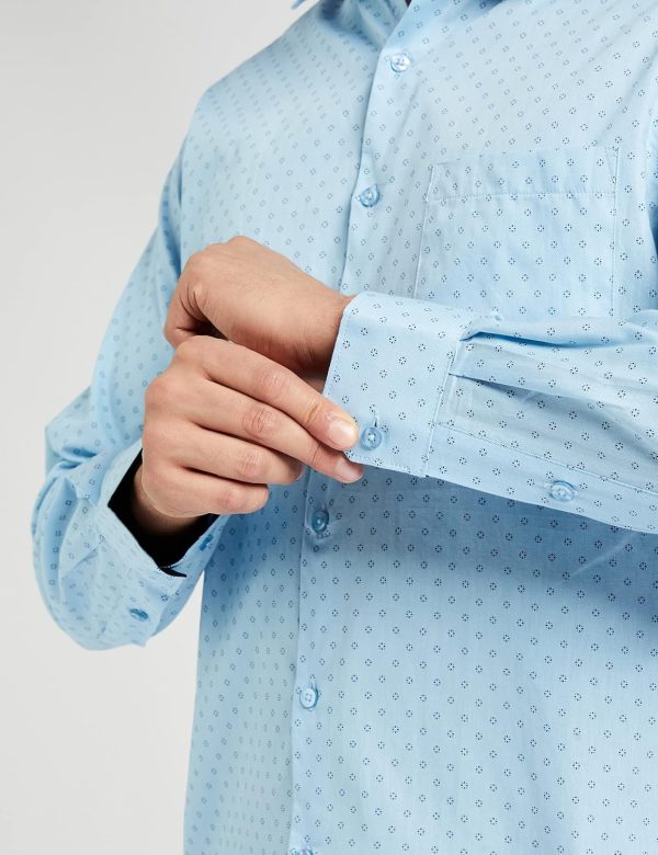 ⁦Diverse Men's Printed Regular Fit Full Sleeve Cotton Formal Shirt⁩ - الصورة ⁦5⁩