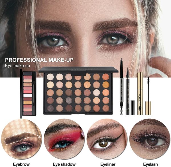 ⁦MISS ROSE M All In One Full Makeup Kit for Women, Multipurpose Makeup Sets, Beginners and Professionals Alike, Easy to Carry(Pink)⁩ - الصورة ⁦3⁩