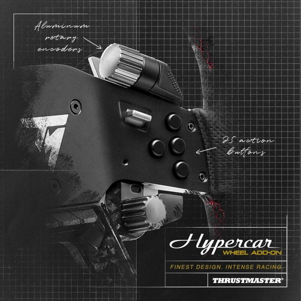⁦Thrustmaster Hyper Car Wheel Add-On, Ergonomic and wrapped with Leather and Alcantara, Works with Thrustmaster's T818 and T598 ecosystem bases - Compatible on PS5, PS4 and PC⁩ - الصورة ⁦7⁩